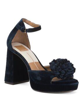 Dolce Vita Perel Platform Luxe Velvet Heel in Dark Navy